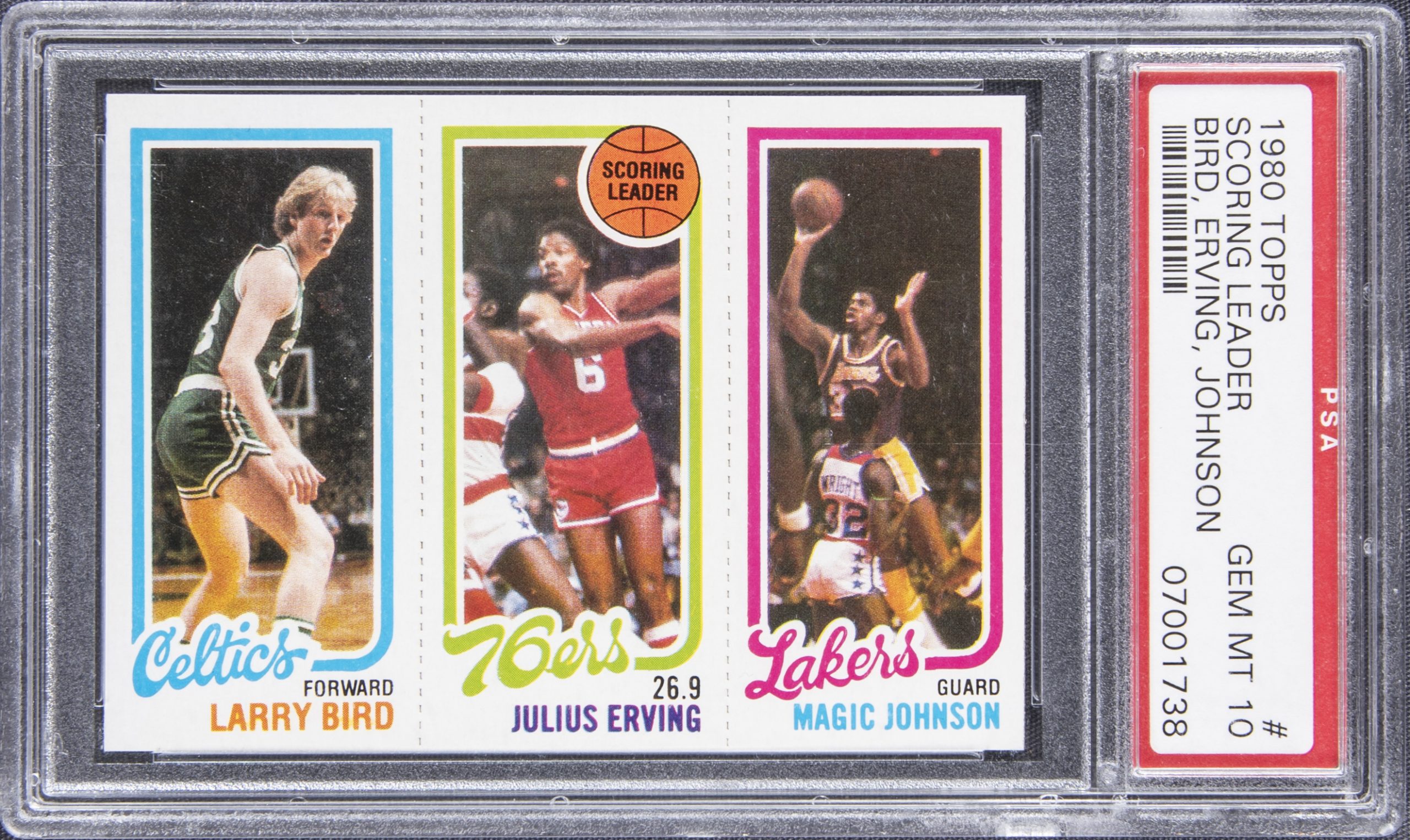 1980-81 Topps Scoring Leader Larry Bird/Magic Johnson Rookie Card – PSA GEM MT 10