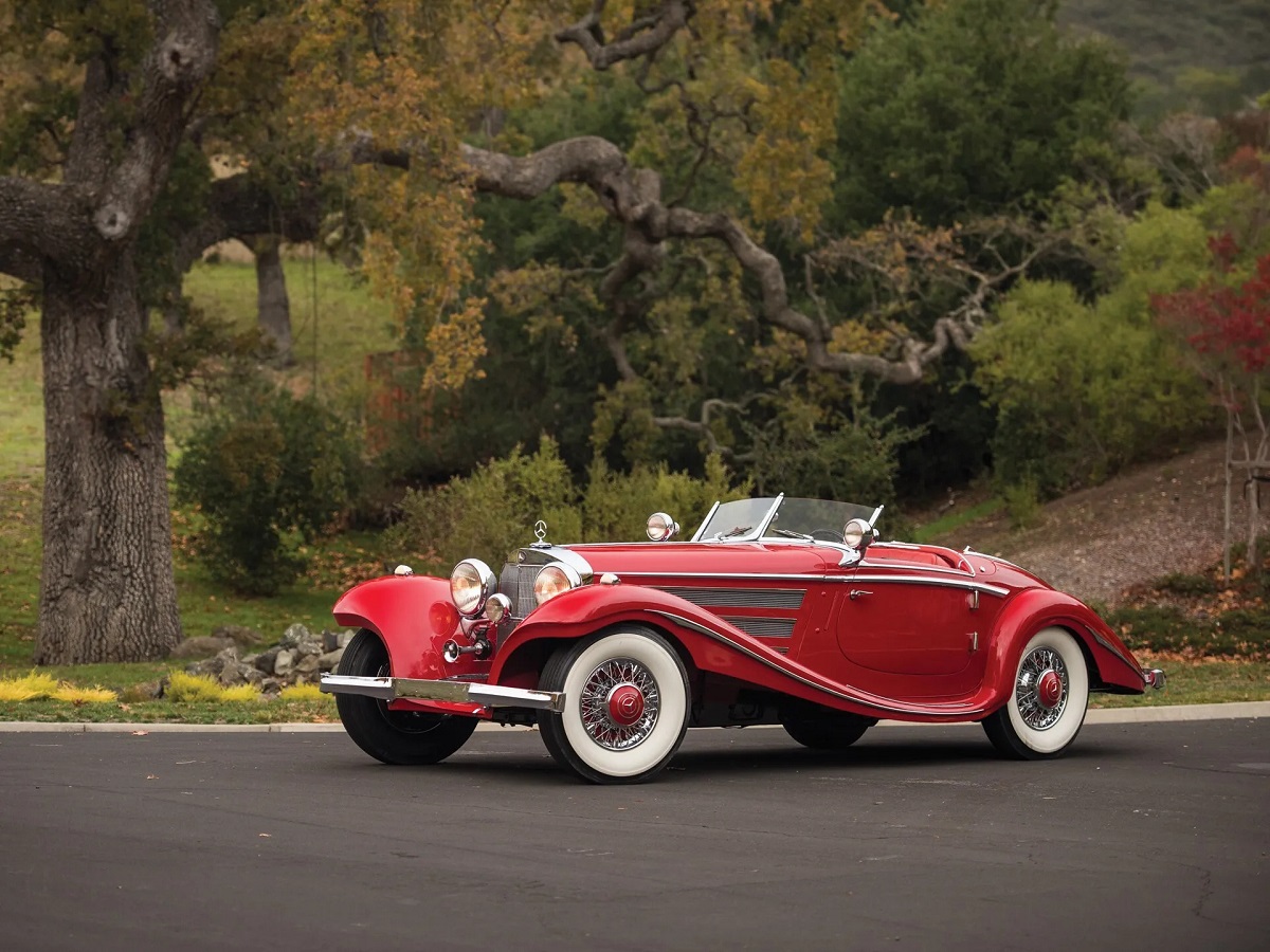 1937 mercedes benz 540 k special roadster in red color