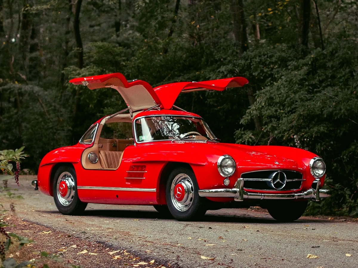 1955 mercedes benz 300sl in red color