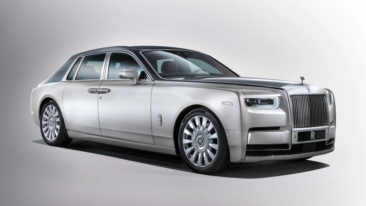 2017 rolls royce phantom vIII isolated on gray background