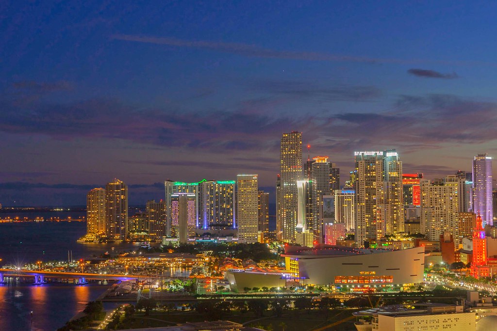 Miami, Florida in evening