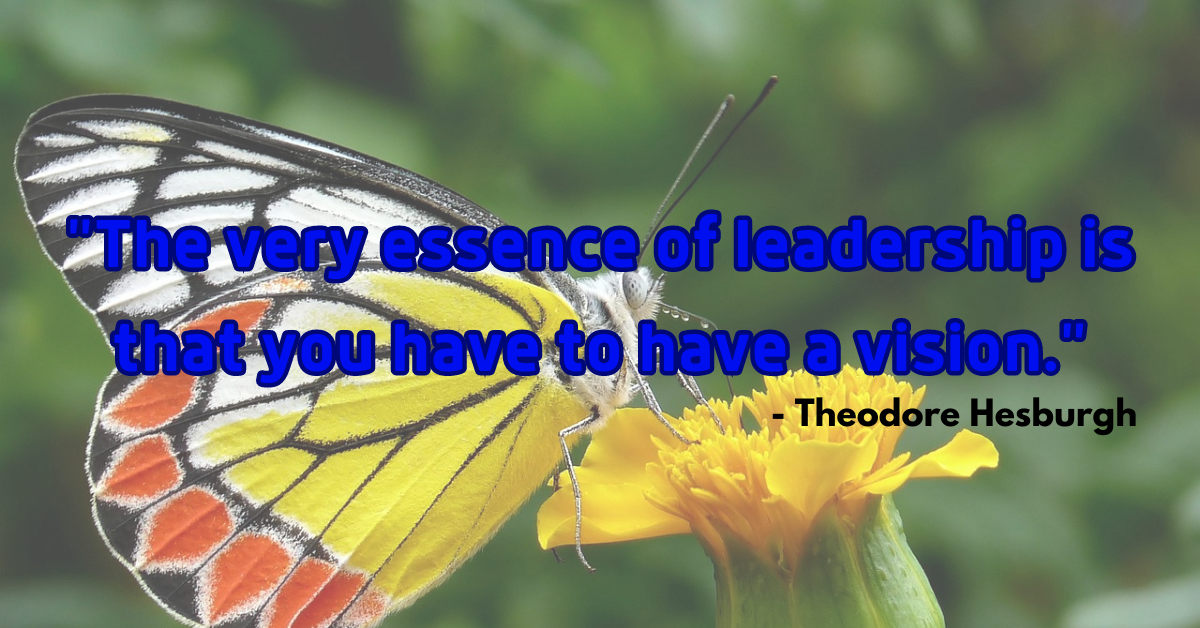 "The very essence of leadership is that you have to have a vision." - Theodore Hesburgh