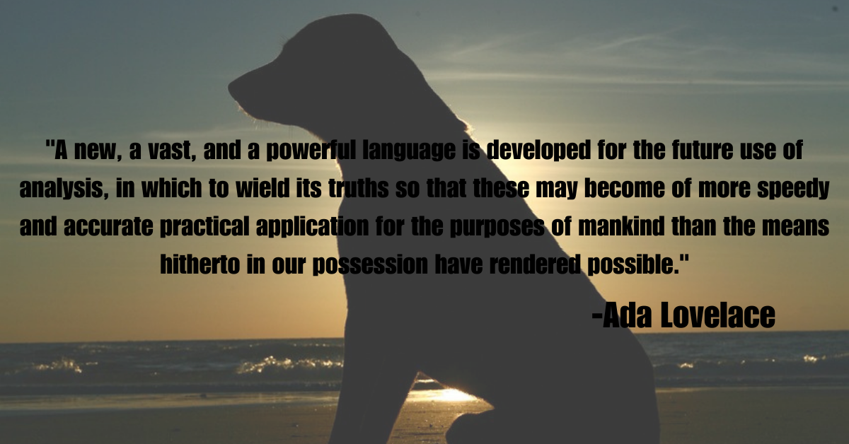"A new, a vast, and a powerful language is developed for the future use of analysis, in which to wield its truths so that these may become of more speedy and accurate practical application for the purposes of mankind than the means hitherto in our possession have rendered possible."