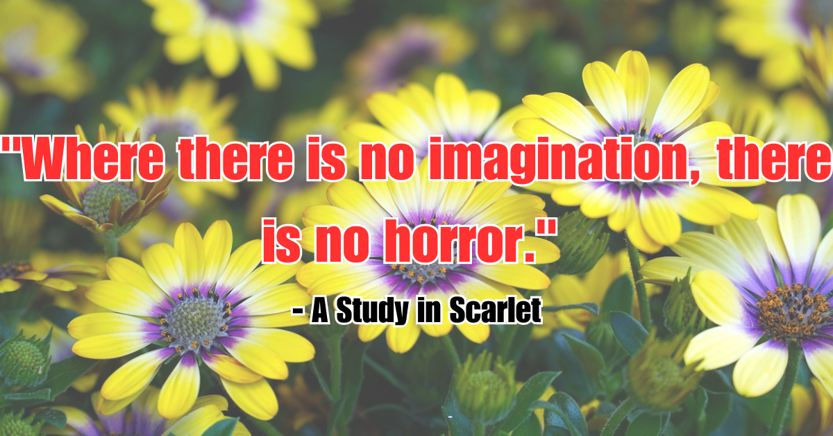 "Where there is no imagination, there is no horror." - A Study in Scarlet