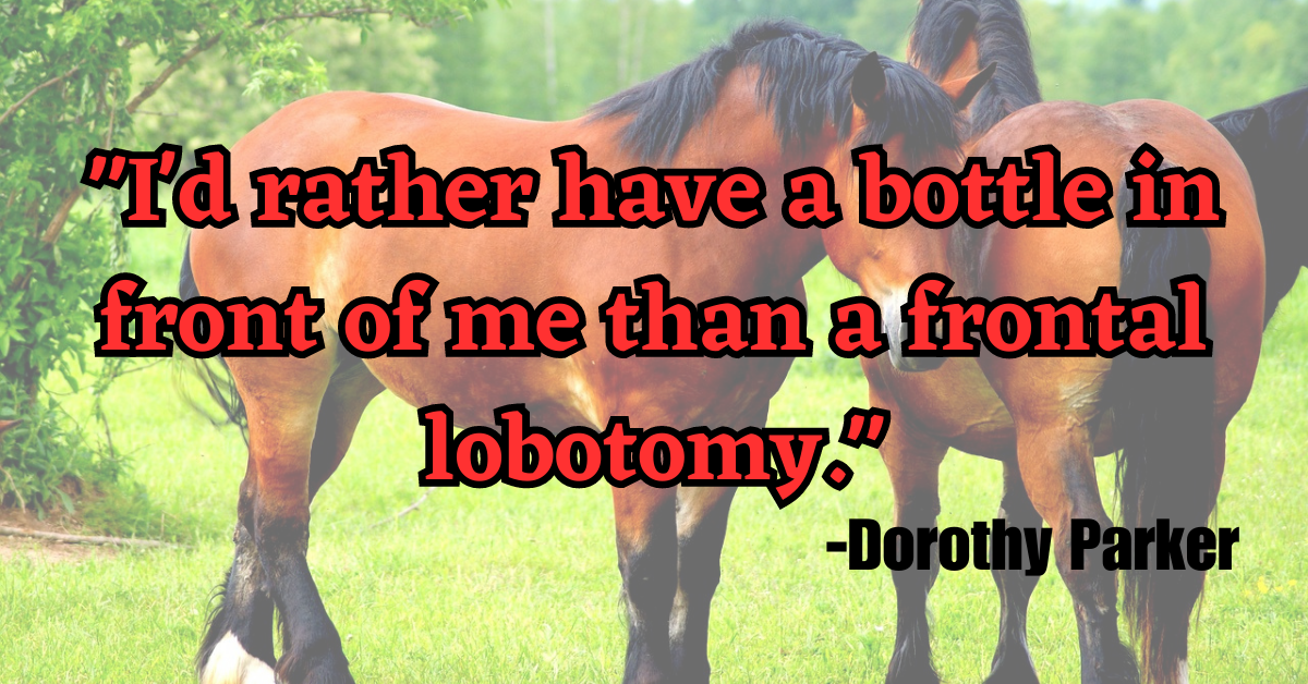"I'd rather have a bottle in front of me than a frontal lobotomy."