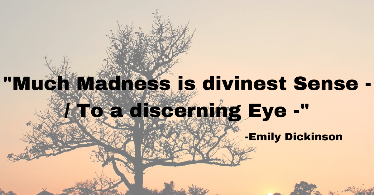 "Much Madness is divinest Sense - / To a discerning Eye -"