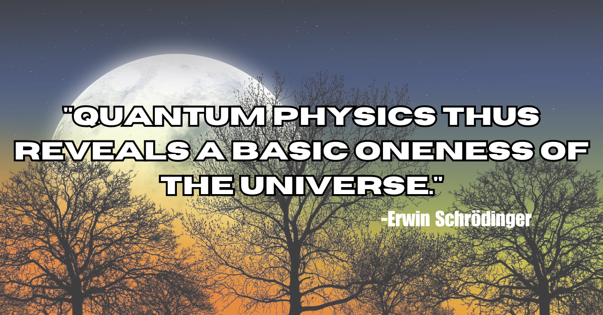 "Quantum physics thus reveals a basic oneness of the universe."
