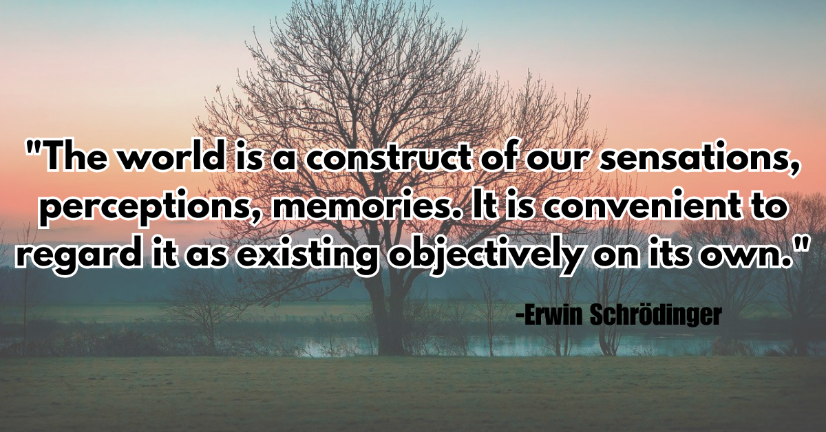 "The world is a construct of our sensations, perceptions, memories. It is convenient to regard it as existing objectively on its own."