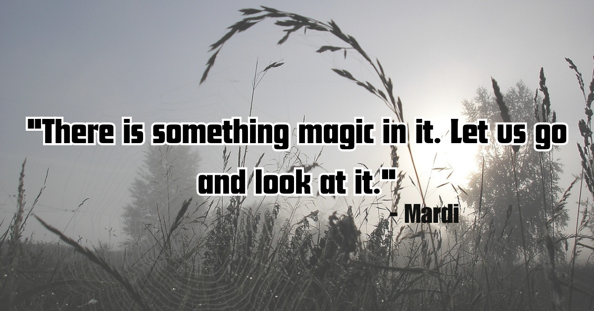 "There is something magic in it. Let us go and look at it." - Mardi