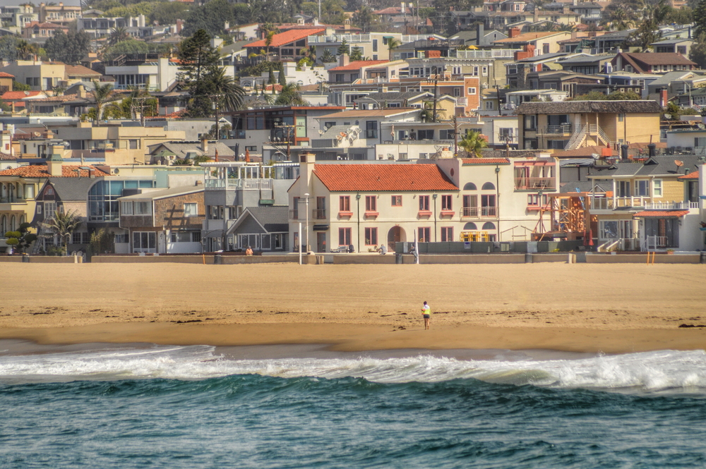 View of the Hermosa Beach City from the Ocean.