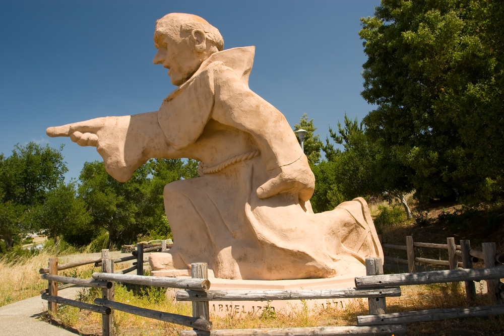 A statue of Franciscan Father Junipero Serra