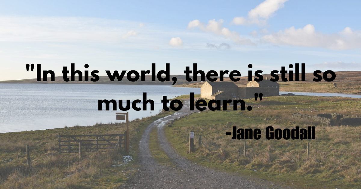 "In this world, there is still so much to learn."