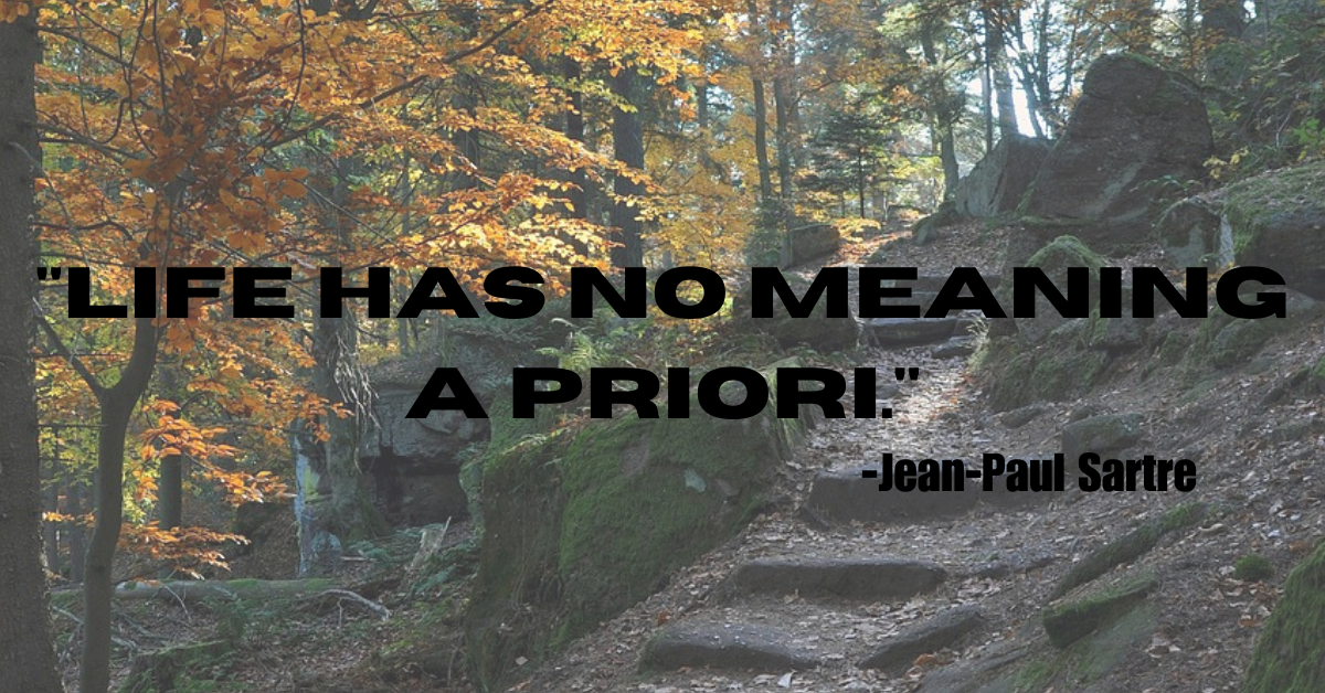 "Life has no meaning a priori."