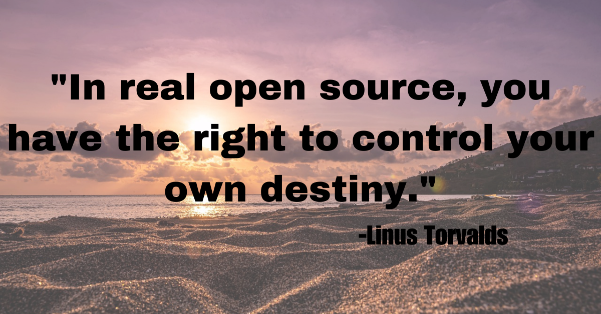 "In real open source, you have the right to control your own destiny."