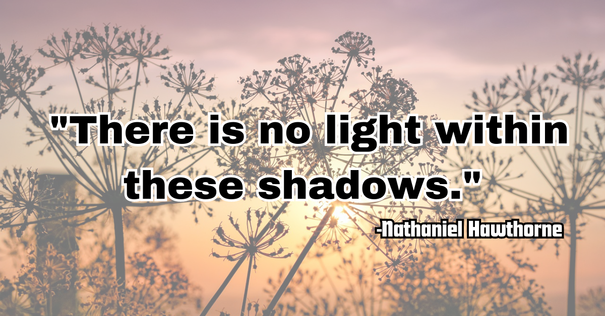 "There is no light within these shadows."
