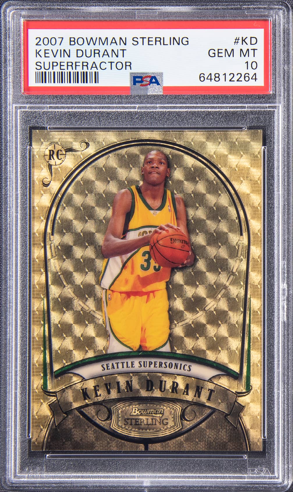 2007-08 Bowman Sterling Superfractor #KD Kevin Durant Rookie Card (#2/5) - PSA GEM MT 10 - Pop 1