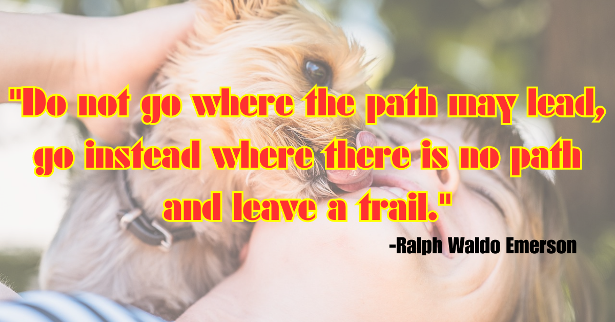 "Do not go where the path may lead, go instead where there is no path and leave a trail."