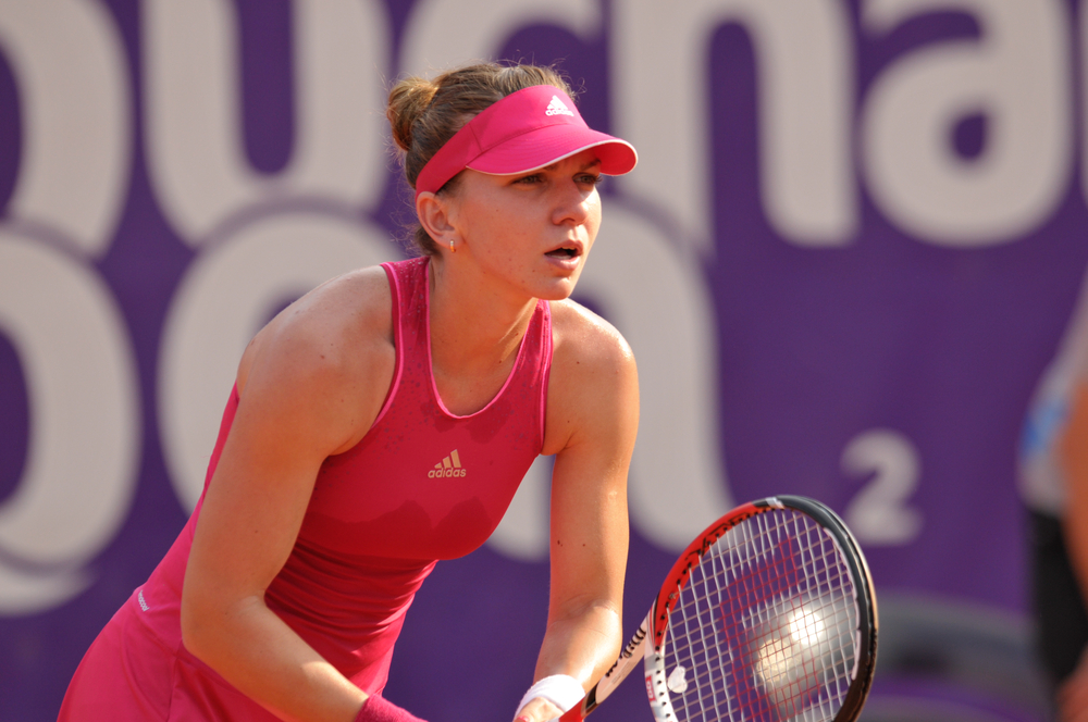 Simona Halep during the first round of the WTA BRD Bucharest Open