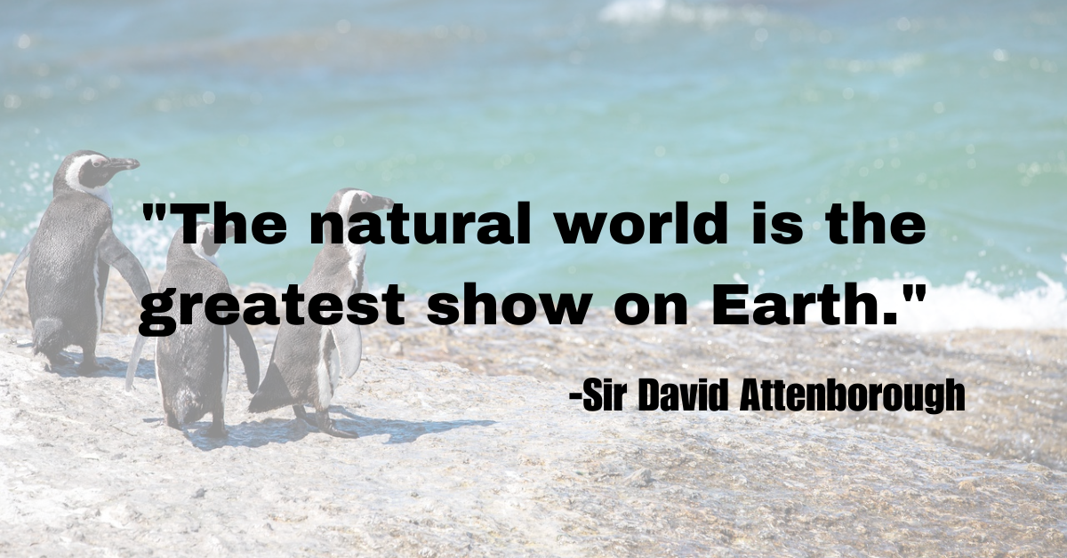 "The natural world is the greatest show on Earth."