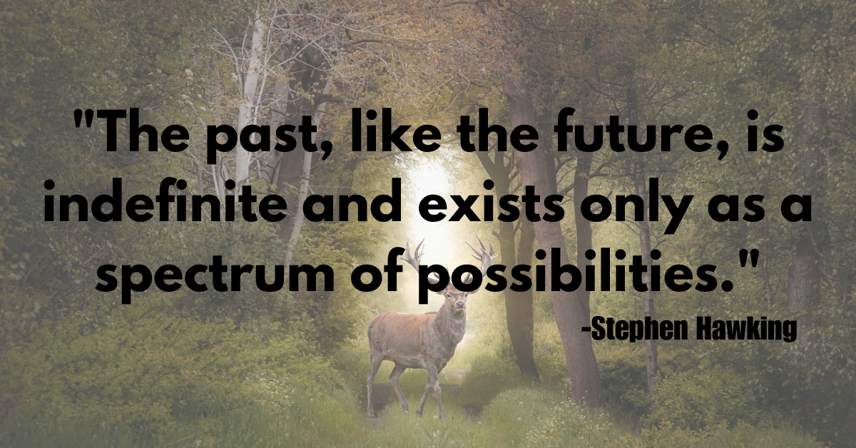 "The past, like the future, is indefinite and exists only as a spectrum of possibilities."