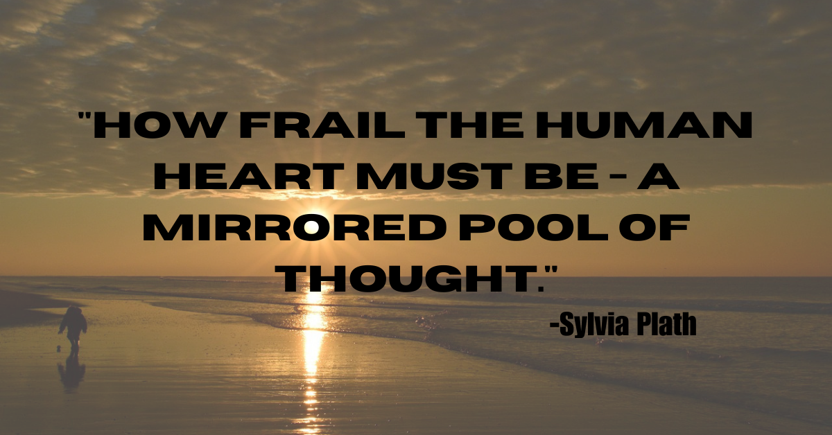 "How frail the human heart must be - a mirrored pool of thought."