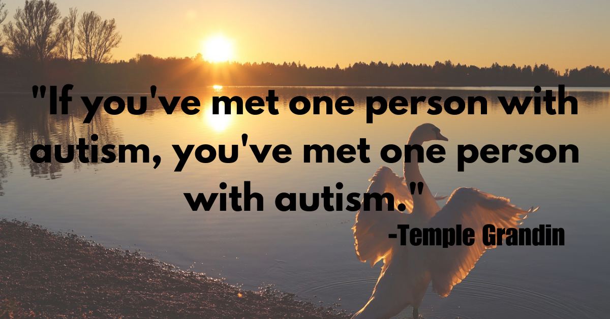 "If you've met one person with autism, you've met one person with autism."