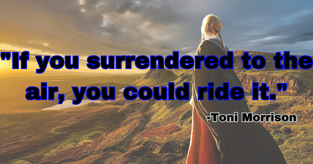 "If you surrendered to the air, you could ride it."