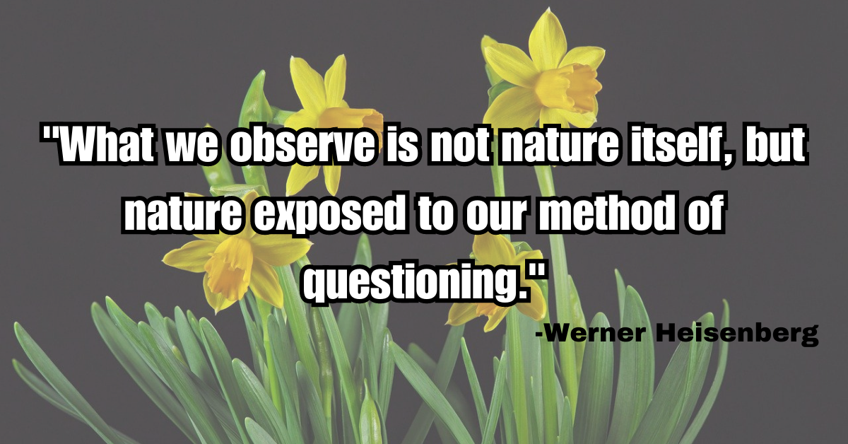 "What we observe is not nature itself, but nature exposed to our method of questioning."