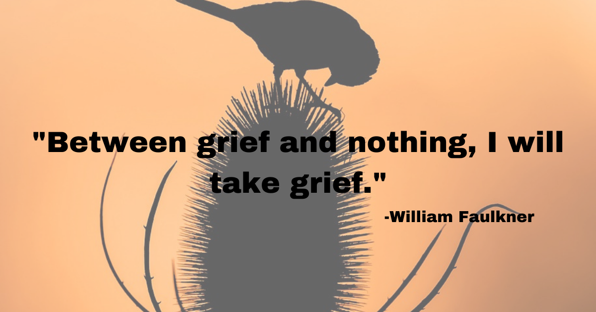 "Between grief and nothing, I will take grief."