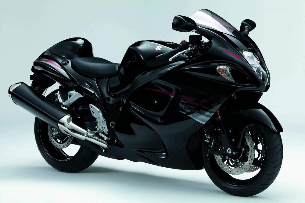 aem suzuki hayabusa motorcycle in black color