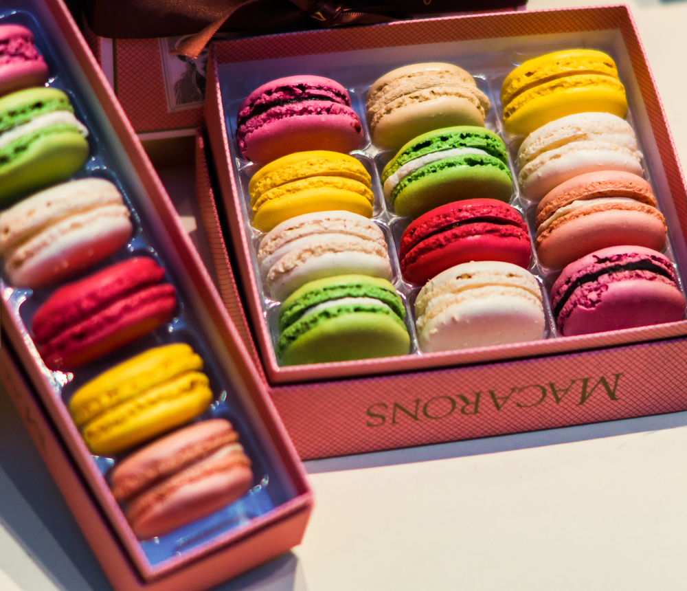 fancy box of macarons, macaron packaging