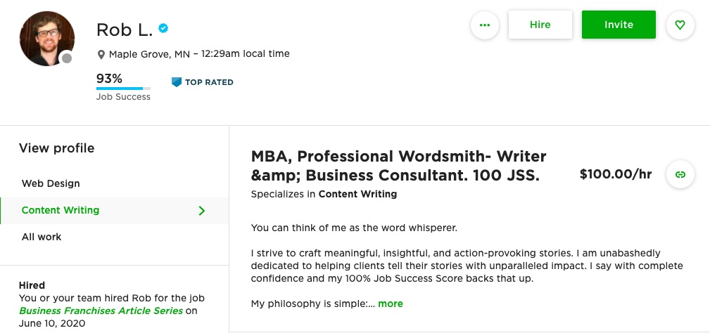 profile tips upwork, make money writing on upwork