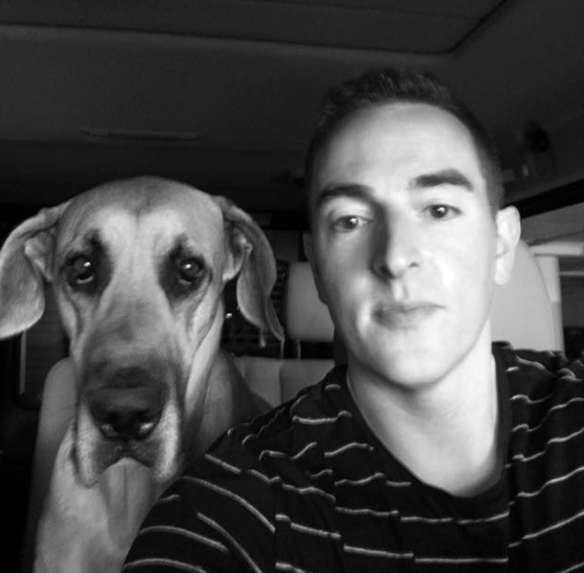 Robert Pera and his dog