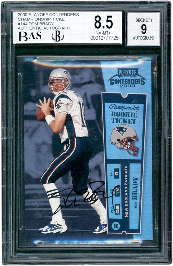 2000 Playoff Contenders Championship Rookie Ticket #144 Tom Brady Rookie Autograph 99/100 BGS NM-MT+ 8.5