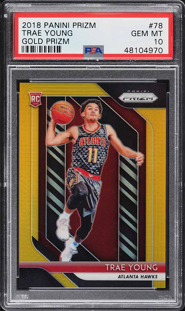 2018 Panini Prizm Gold Prizms Trae Young ROOKIE /10 #78 PSA 10 GEM MINT