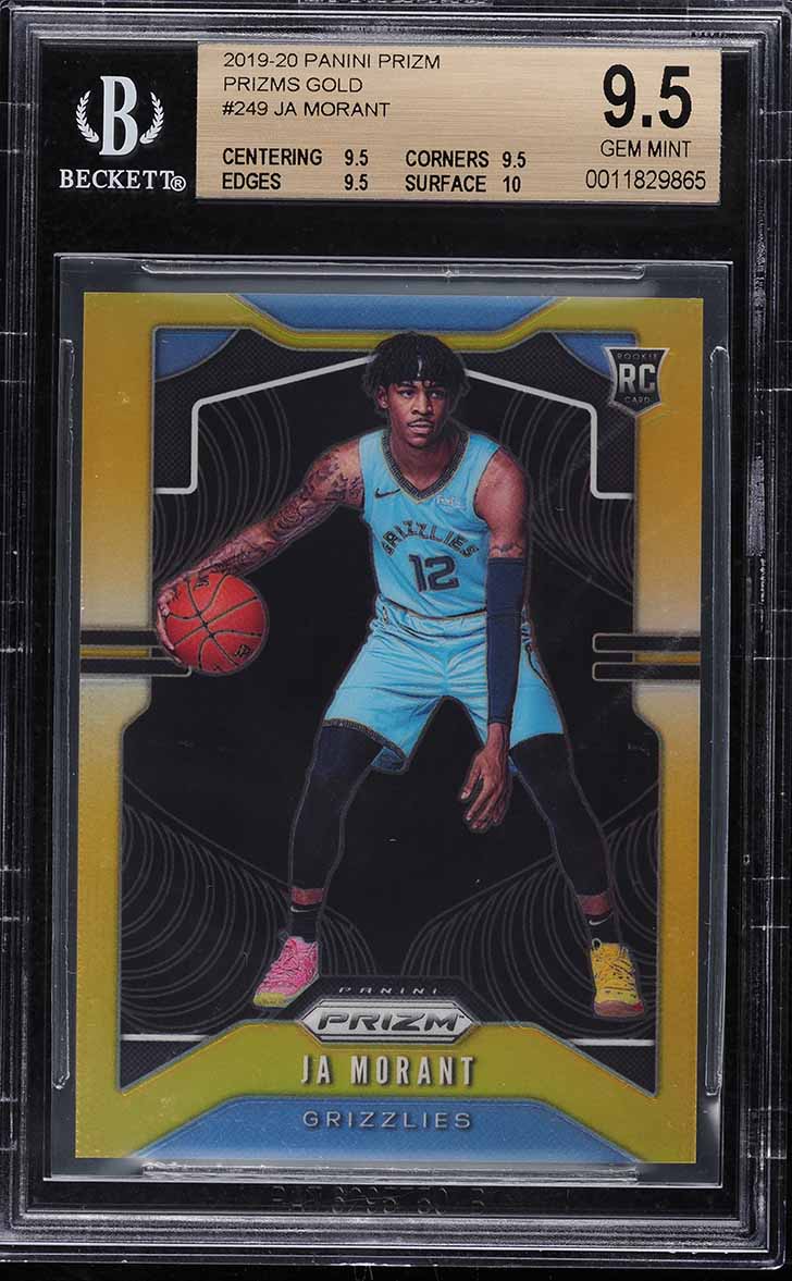 2019 Panini Prizm Gold Prizms Ja Morant ROOKIE /10 #249 BGS 9.5 GEM MINT