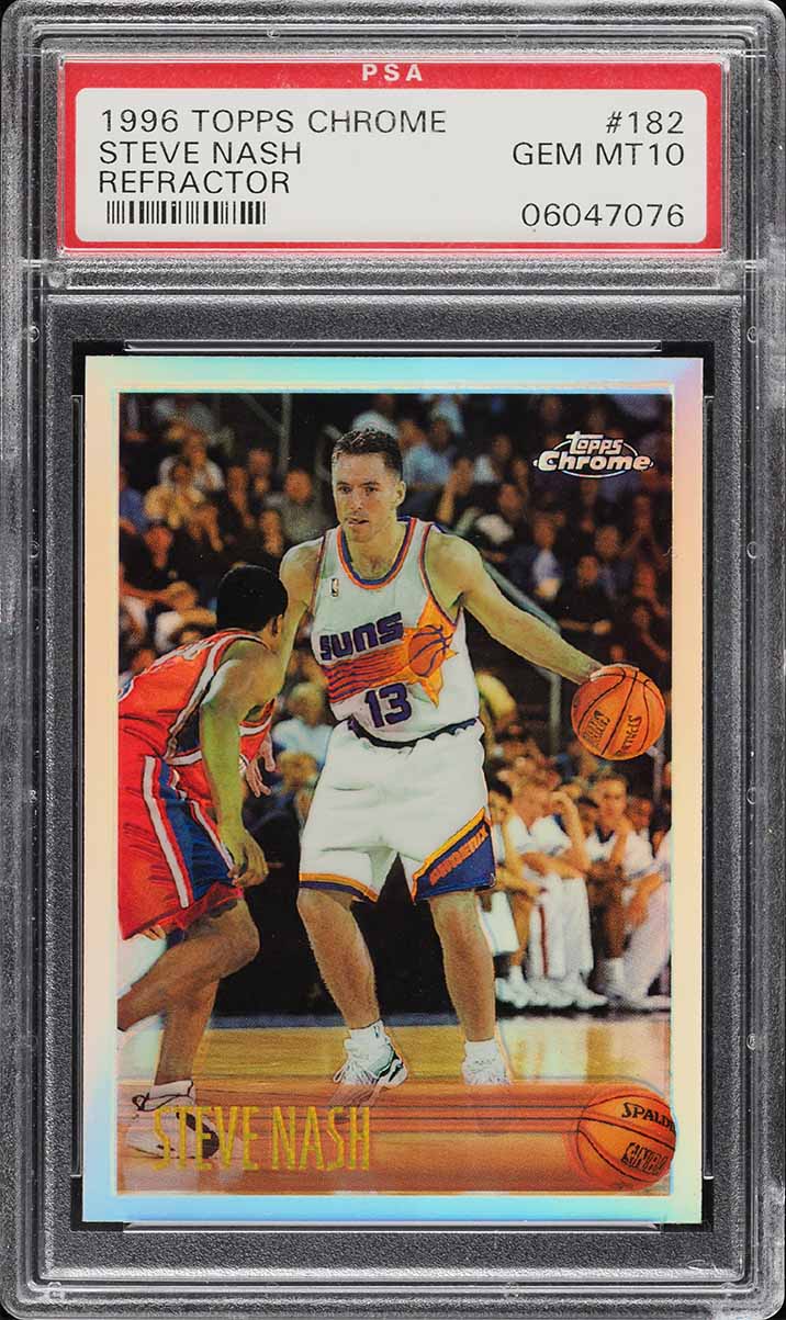 1996 Topps Chrome Refractor Steve Nash ROOKIE #182 PSA 10 GEM MINT