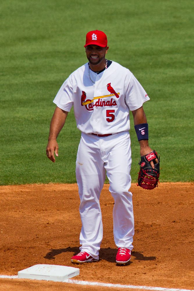 Albert Pujols at the New York Mets vs. St. Louis Cardinals spring training game