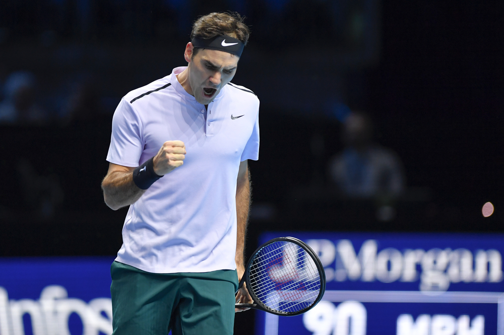 Roger Federer in action during the Nitto ATP semi-finals match