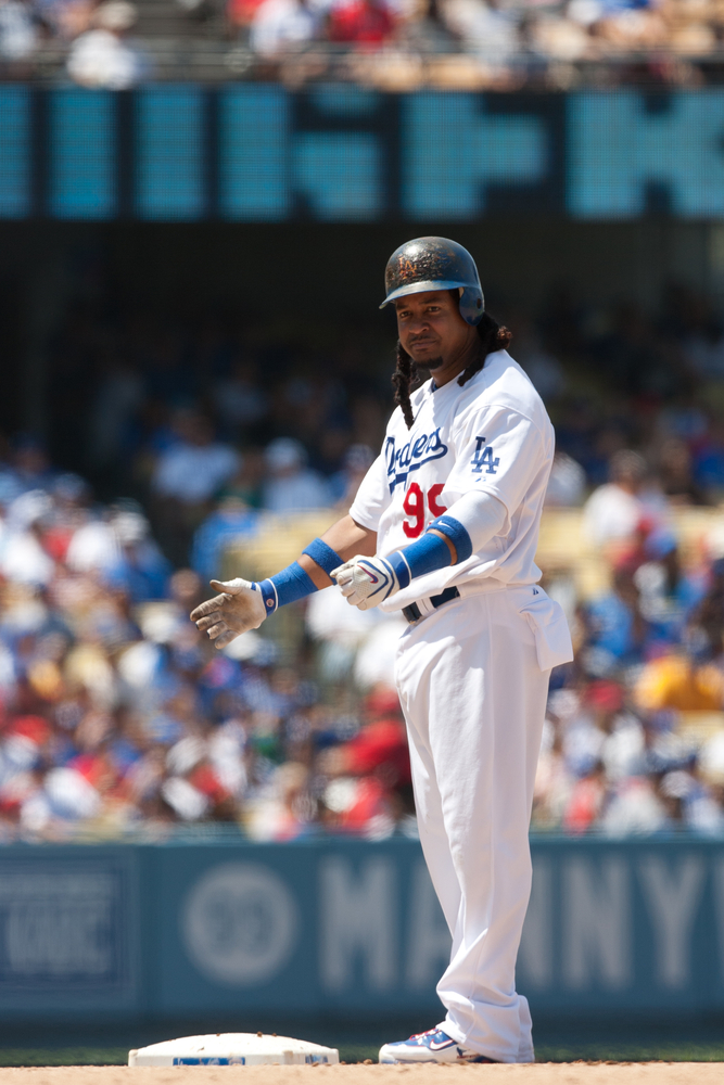 Manny Ramirez standing on 1st base