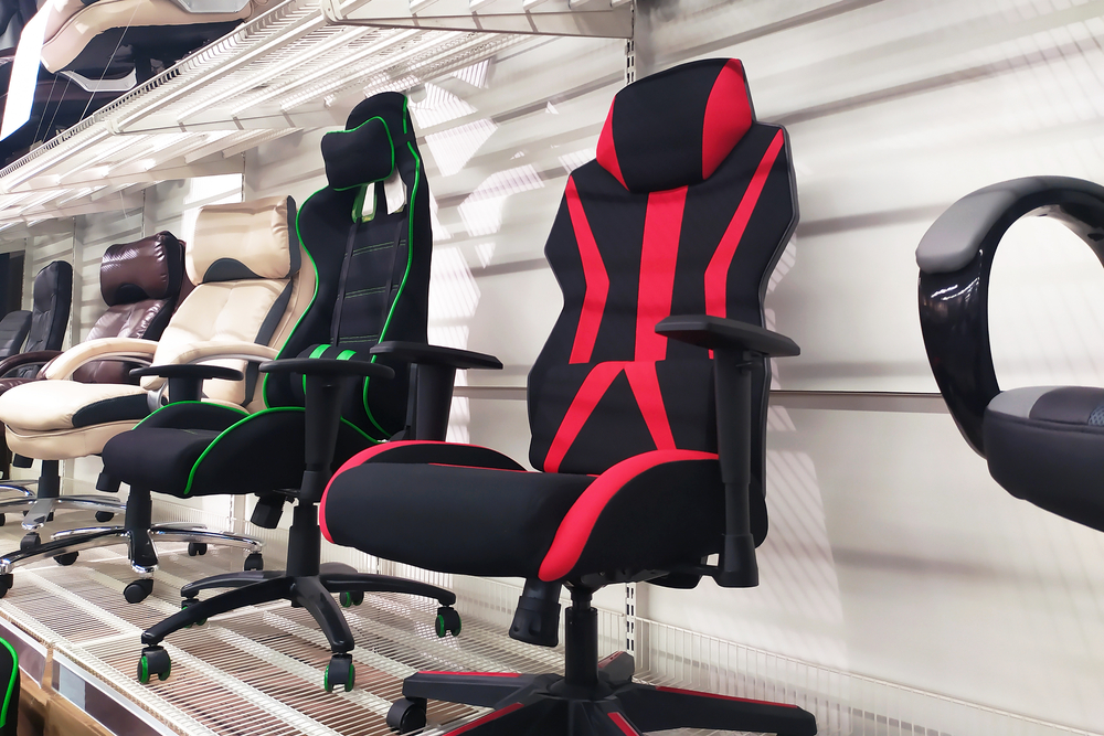 soft ergonomic chairs for gamers in furniture store