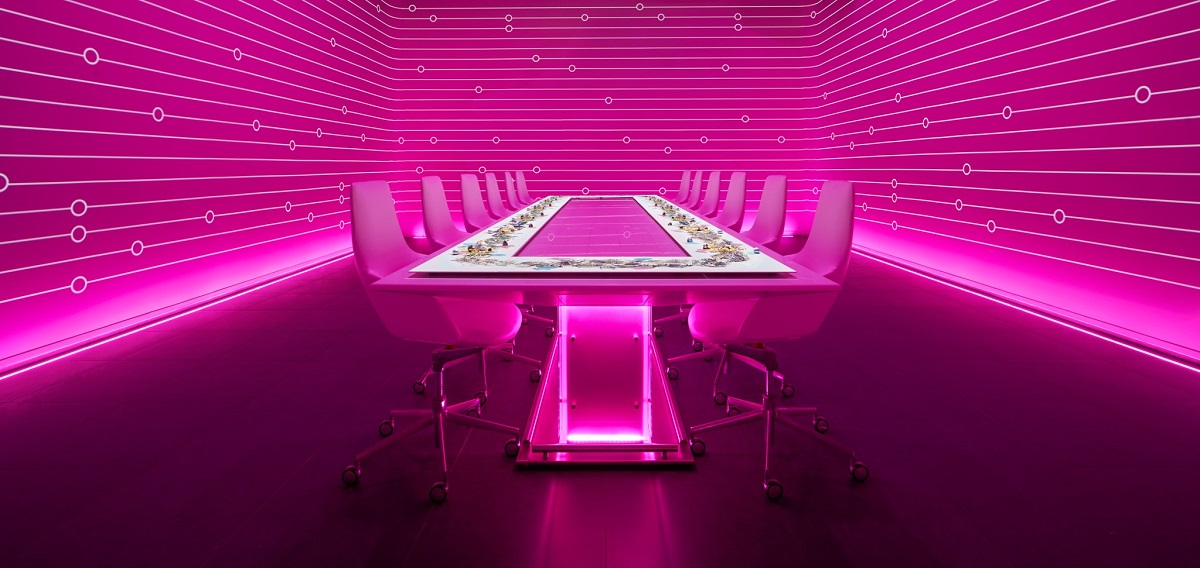 sublimotion restaurant in ibiza spain with pink setup
