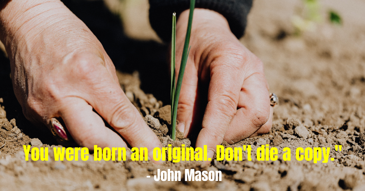 "You were born an original. Don't die a copy." - John Mason