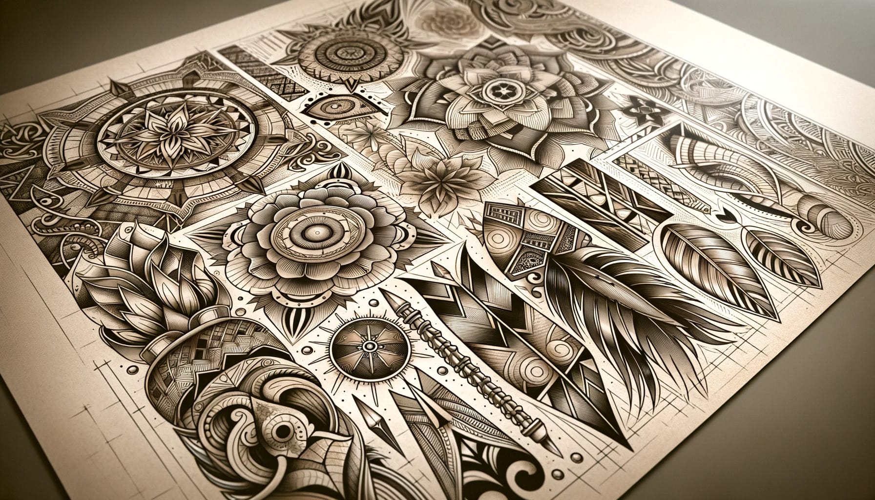 Tattoo design template with midjourney